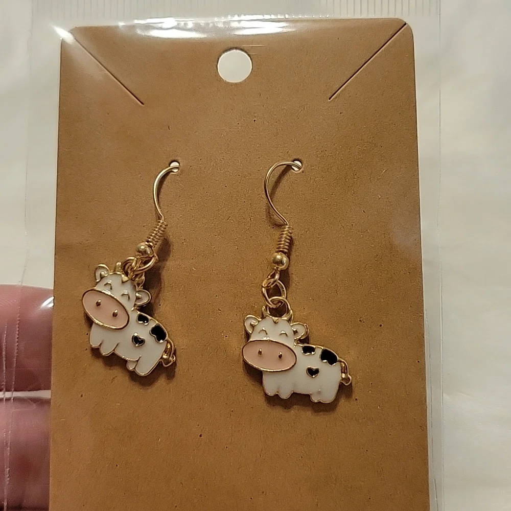 Happy Cow dangling earrings - Picture 1 of 1